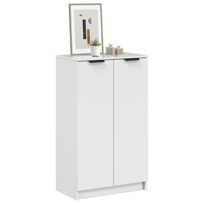 Schoenenkast 59x35x100 cm bewerkt hout hoogglans wit