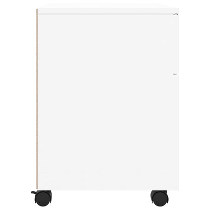 Dossierkast verrijdbaar 45x38x54 cm bewerkt hout wit