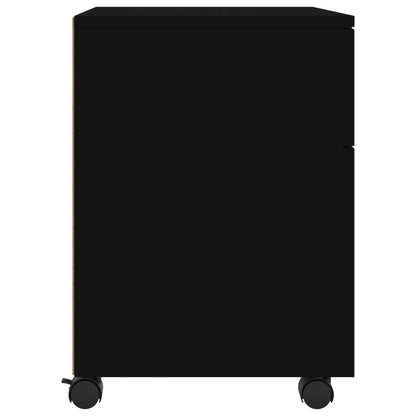 Dossierkast verrijdbaar 45x38x54 cm bewerkt hout zwart