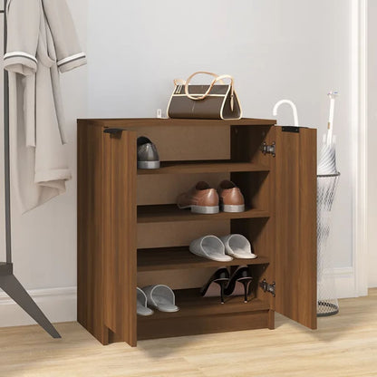 Schoenenkast 59x35x70 cm bewerkt hout bruin eikenkleur