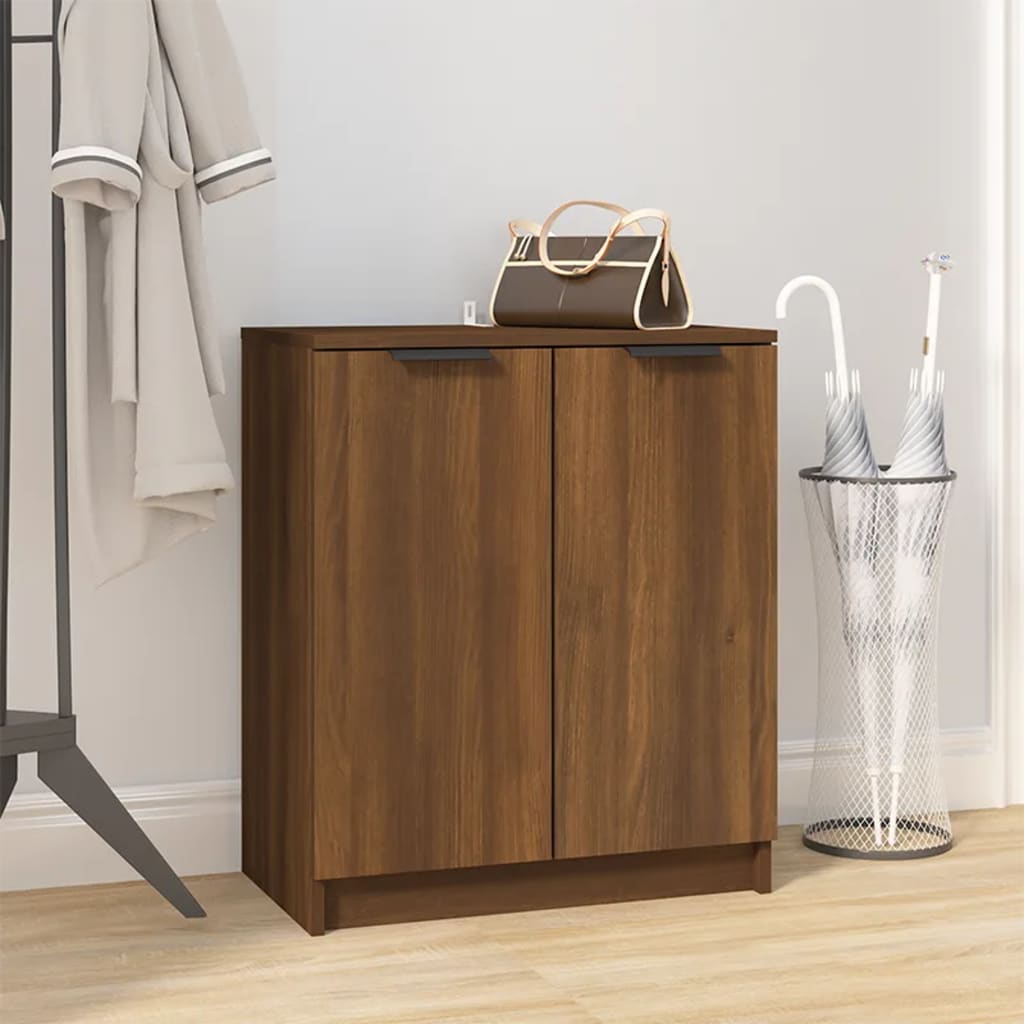 Schoenenkast 59x35x70 cm bewerkt hout bruin eikenkleur
