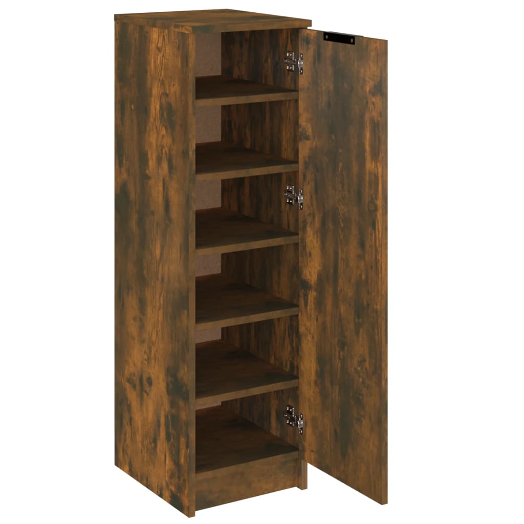 Schoenenkast 30x35x100 cm bewerkt hout gerookt eikenkleurig