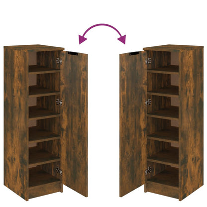 Schoenenkast 30x35x100 cm bewerkt hout gerookt eikenkleurig