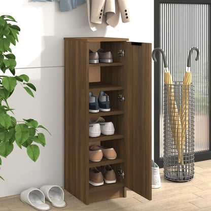 Schoenenkast 30x35x100 cm bewerkt hout bruin eikenkleur