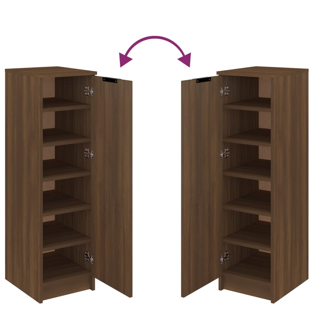 Schoenenkast 30x35x100 cm bewerkt hout bruin eikenkleur