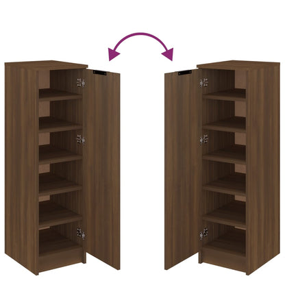 Schoenenkast 30x35x100 cm bewerkt hout bruin eikenkleur