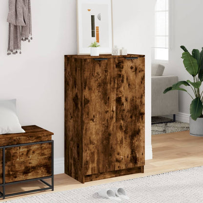 Schoenenkast 59x35x100 cm bewerkt hout gerookt eikenkleurig