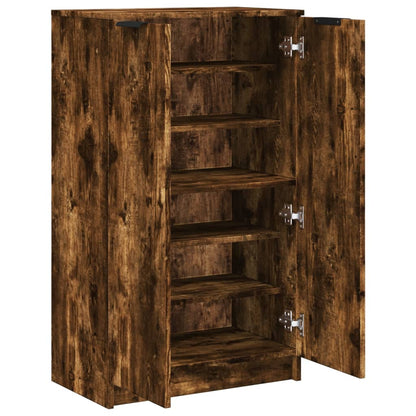 Schoenenkast 59x35x100 cm bewerkt hout gerookt eikenkleurig