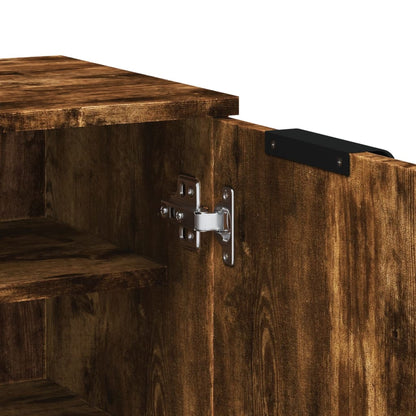 Schoenenkast 59x35x100 cm bewerkt hout gerookt eikenkleurig