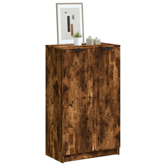 Schoenenkast 59x35x100 cm bewerkt hout gerookt eikenkleurig