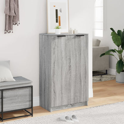 Schoenenkast 59x35x100 cm bewerkt hout grijs sonoma eikenkleur