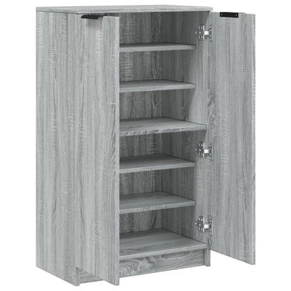Schoenenkast 59x35x100 cm bewerkt hout grijs sonoma eikenkleur