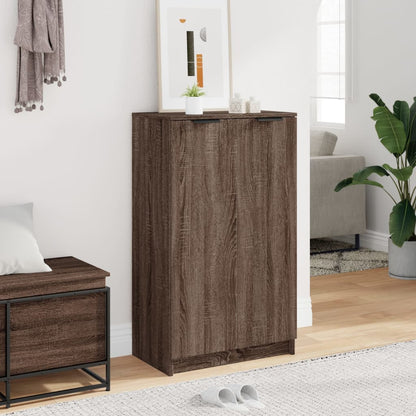 Schoenenkast 59x35x100 cm bewerkt hout bruin eikenkleur