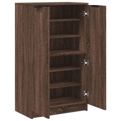 Schoenenkast 59x35x100 cm bewerkt hout bruin eikenkleur