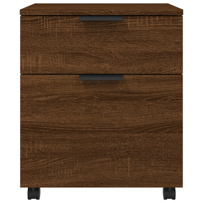 Dossierkast verrijdbaar 45x38x54 cm bewerkt hout bruineiken