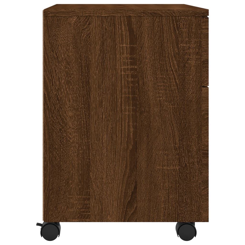 Dossierkast verrijdbaar 45x38x54 cm bewerkt hout bruineiken