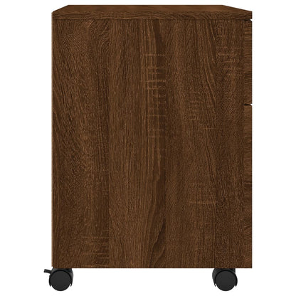 Dossierkast verrijdbaar 45x38x54 cm bewerkt hout bruineiken
