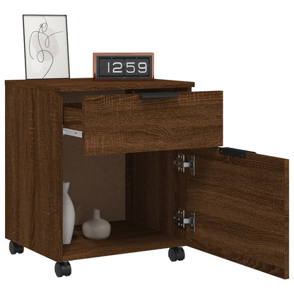 Dossierkast verrijdbaar 45x38x54 cm bewerkt hout bruineiken