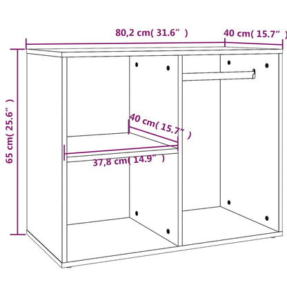 Kledingkast 80x40x65 cm bewerkt hout gerookt eikenkleurig