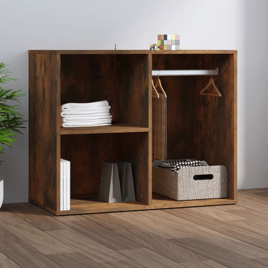 Kledingkast 80x40x65 cm bewerkt hout gerookt eikenkleurig