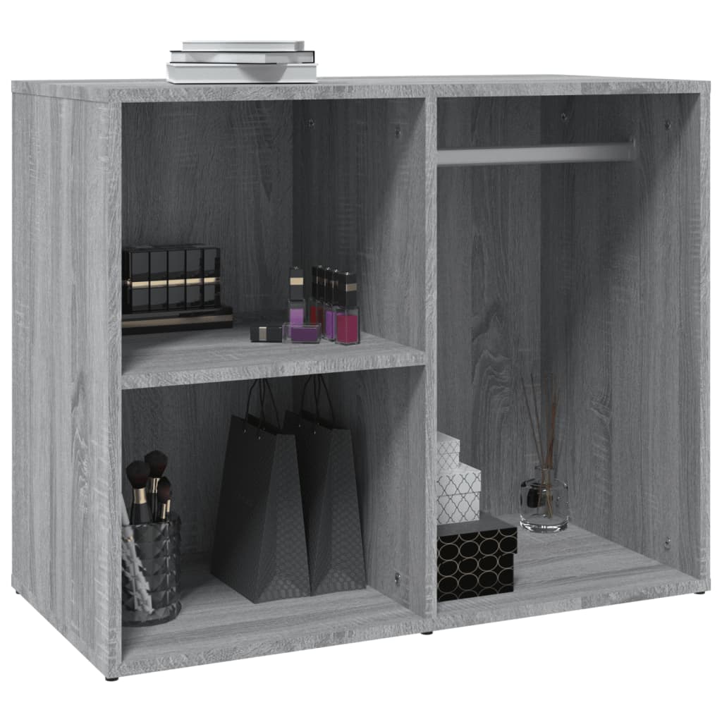 Kledingkast 80x40x65 cm bewerkt hout grijs sonoma eikenkleur