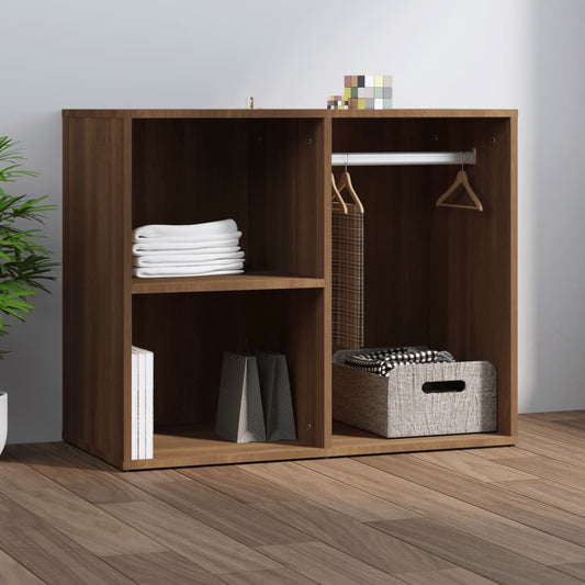 Kledingkast 80x40x65 cm bewerkt hout bruin eikenkleur