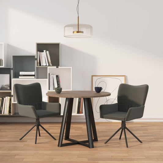Eetkamerstoelen draaibaar 2 st fluweel donkergrijs