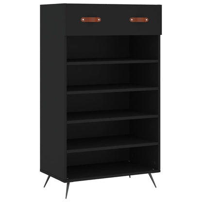 Schoenenkast 60x35x105 cm bewerkt hout zwart