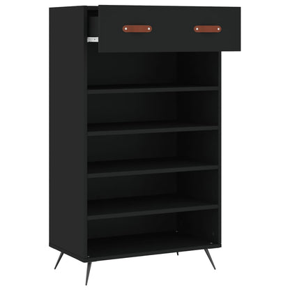 Schoenenkast 60x35x105 cm bewerkt hout zwart