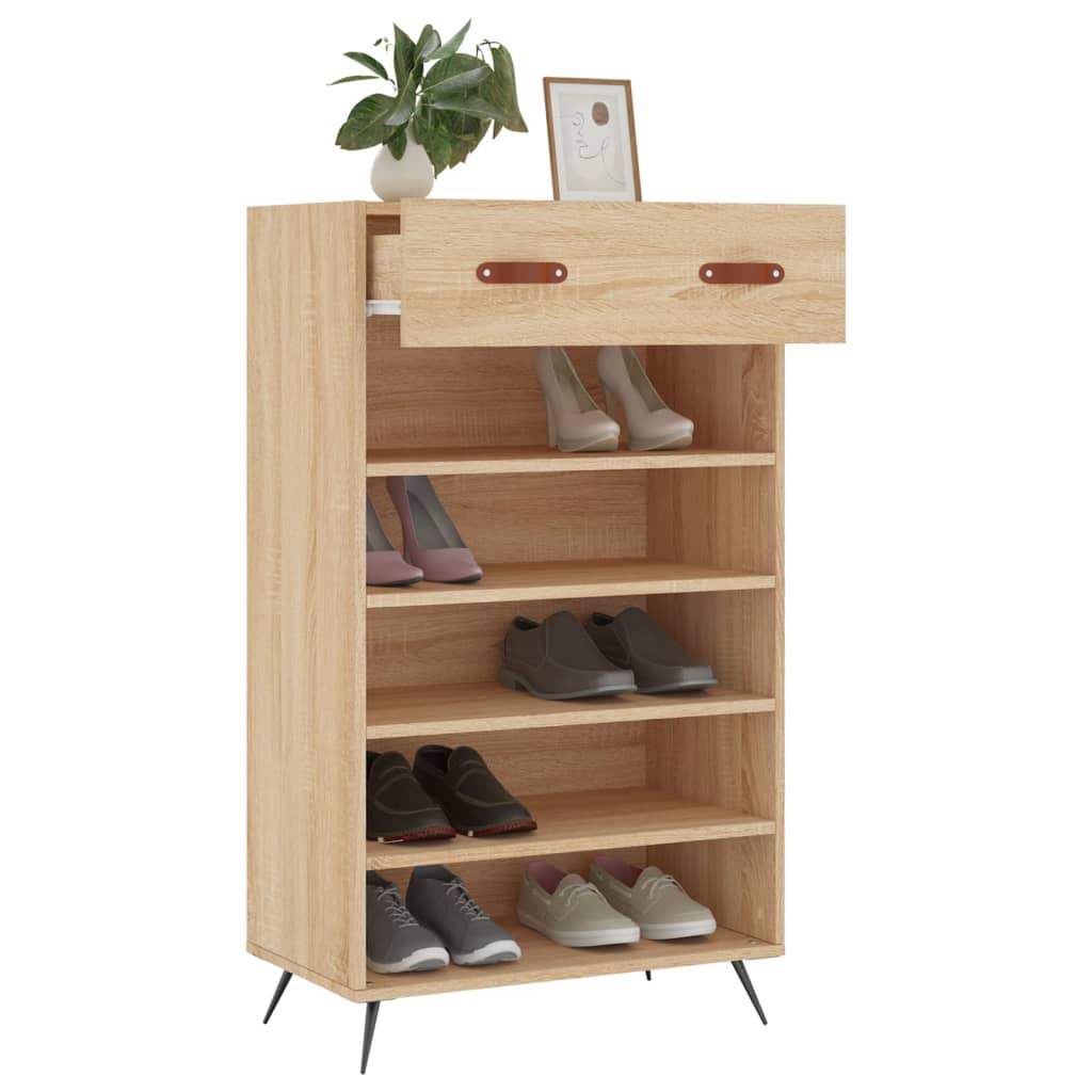 Schoenenkast 60x35x105 cm bewerkt hout sonoma eikenkleurig