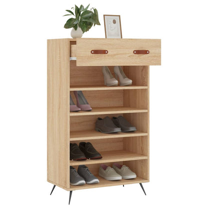 Schoenenkast 60x35x105 cm bewerkt hout sonoma eikenkleurig