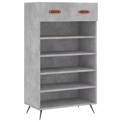 Schoenenkast 60x35x105 cm bewerkt hout betongrijs