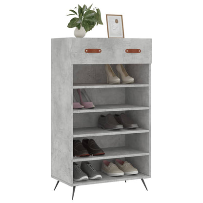 Schoenenkast 60x35x105 cm bewerkt hout betongrijs