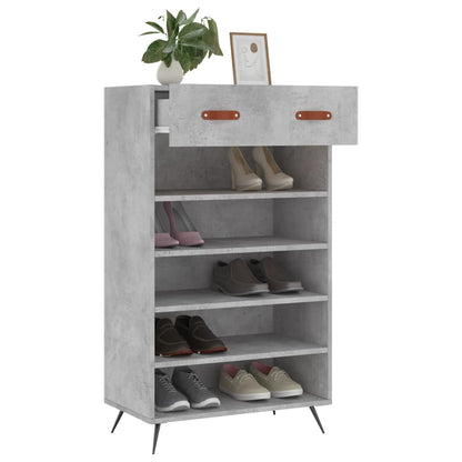 Schoenenkast 60x35x105 cm bewerkt hout betongrijs