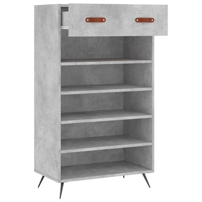 Schoenenkast 60x35x105 cm bewerkt hout betongrijs