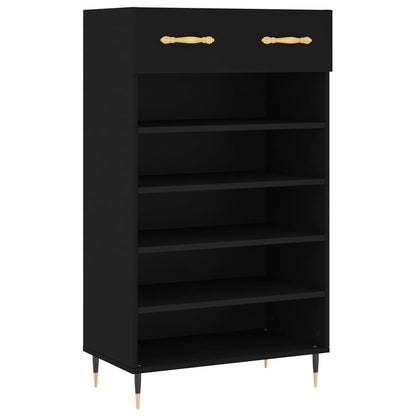 Schoenenkast 60x35x105 cm bewerkt hout zwart