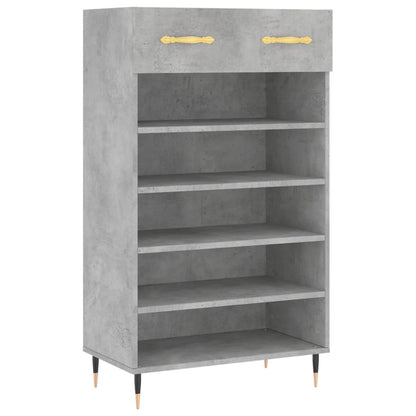 Schoenenkast 60x35x105 cm bewerkt hout betongrijs