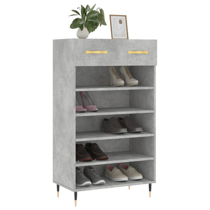 Schoenenkast 60x35x105 cm bewerkt hout betongrijs