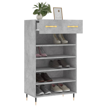 Schoenenkast 60x35x105 cm bewerkt hout betongrijs