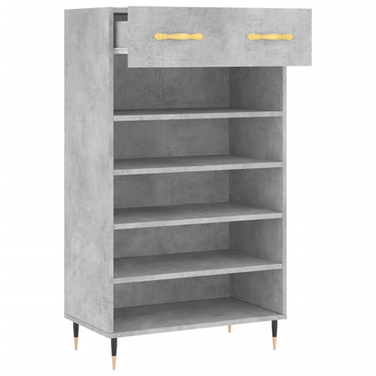 Schoenenkast 60x35x105 cm bewerkt hout betongrijs
