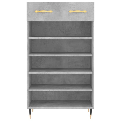 Schoenenkast 60x35x105 cm bewerkt hout betongrijs