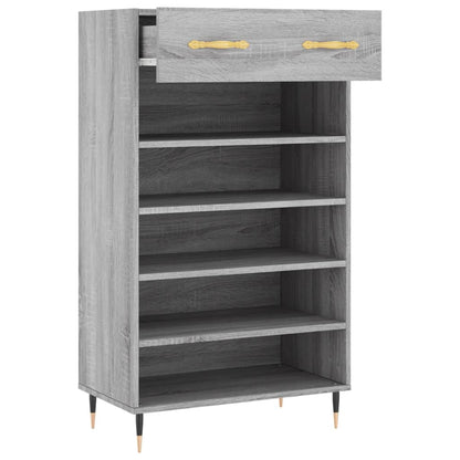 Schoenenkast 60x35x105 cm bewerkt hout grijs sonoma eikenkleur