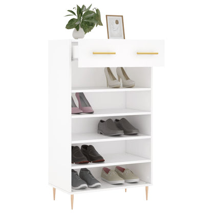Schoenenkast 60x35x105 cm bewerkt hout wit