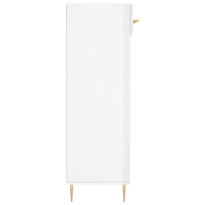 Schoenenkast 60x35x105 cm bewerkt hout hoogglans wit