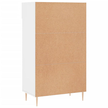 Schoenenkast 60x35x105 cm bewerkt hout hoogglans wit