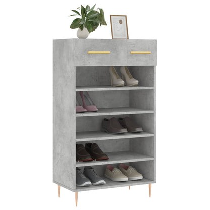 Schoenenkast 60x35x105 cm bewerkt hout betongrijs