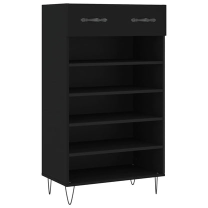 Schoenenkast 60x35x105 cm bewerkt hout zwart