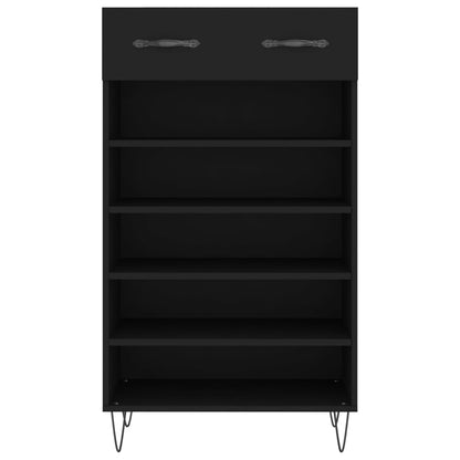 Schoenenkast 60x35x105 cm bewerkt hout zwart
