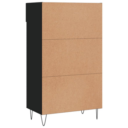 Schoenenkast 60x35x105 cm bewerkt hout zwart