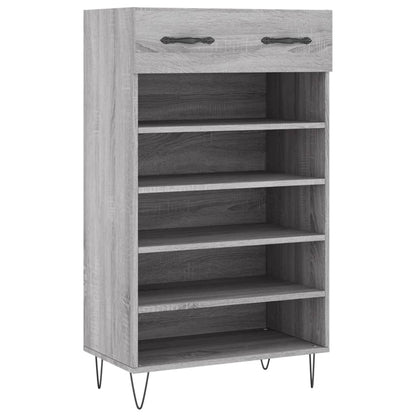 Schoenenkast 60x35x105 cm bewerkt hout grijs sonoma eikenkleur